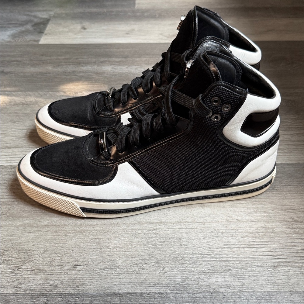 VERSACE LEATHER, SUEDE & MESH NYLON SNEAKERS!